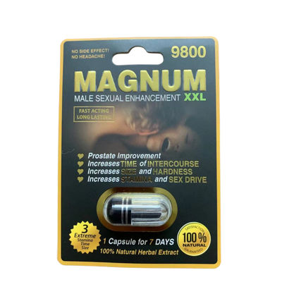 Pilules masculines de sexe d'amélioration du magnum 9800 pour les hommes 1 boîte = 24 pilules
