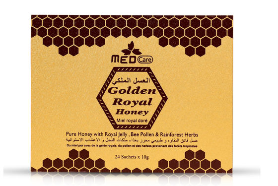 Le miel royal au miel 1 d'hommes de Medcare de la boîte 24 des hommes royaux de sachets