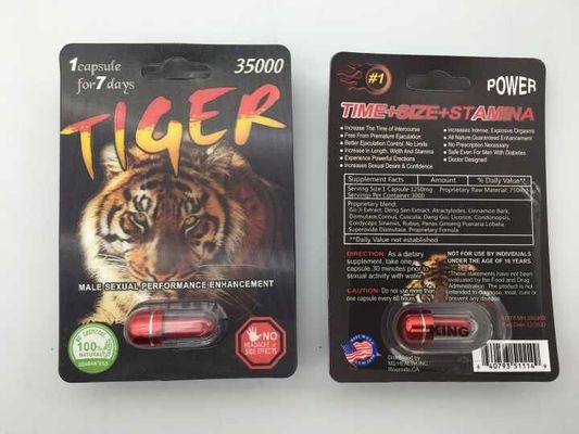 Chine Ingrédient masculin sexuel d'herbe de la pilule 3D d'amélioration du tigre 35000 3 ans de garantie fournisseur