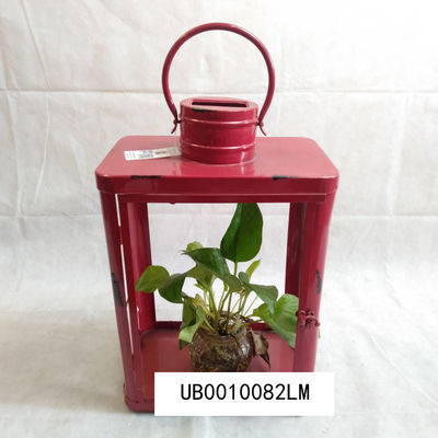 Chine Couleur rouge de tenture d&#039;antiquité de bougie de lanterne de finition rustique décorative de fer usine